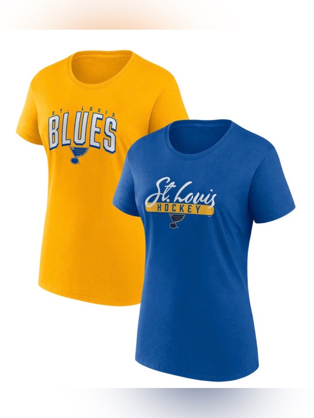 St. Louis Blues Fanatics Women's Two-Pack Fan T-shirt Set NWT Size Small